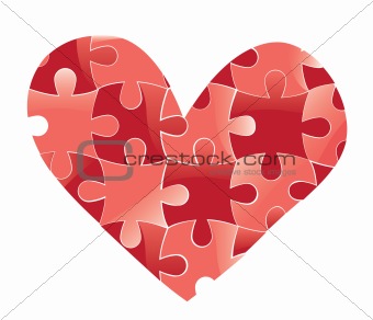 Heart puzzle. Love background.