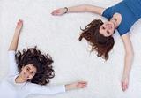 Happy people frame - teenagers laying on the floor