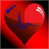 Red heart EKG