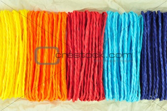 colorful ropes on Tissue paper