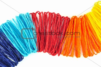 colorful ropes on white background