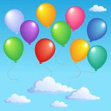 Blue sky with inflatable balloons 1