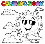Coloring book with Sun and clouds 1