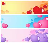 Heart banners collection 1