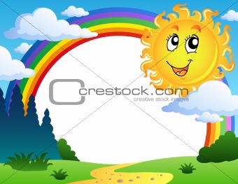 Landscape with rainbow and Sun 2