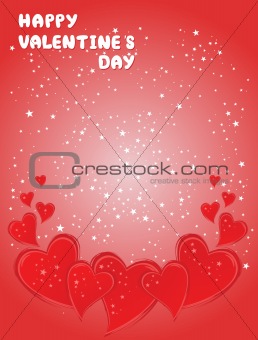 Valentin`s Day card with hearts