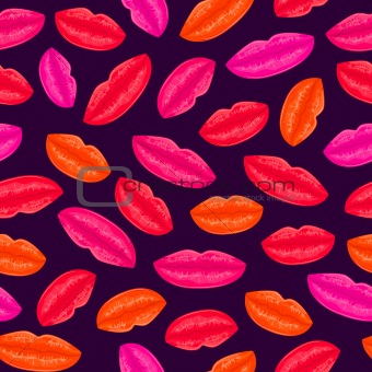 Seamless Pattern With Bright Lips