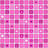 Seamless pattern mosaic with pink heart