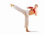 Man training taekwondo