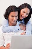 Couple spending time online together