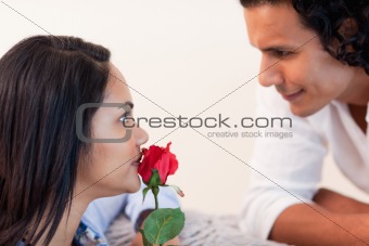 Couple celebrating valentines day