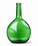 Exotic green glass bottle