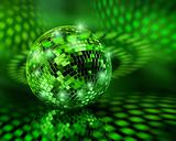 Green disco ball globe