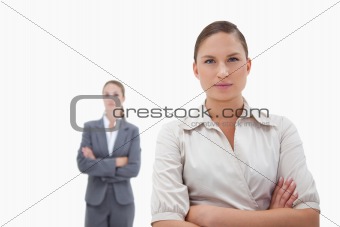 Two businesswomen posing