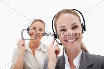 Joyful operators using headsets