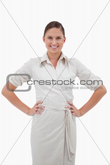 Portrait of a smiling businesswoman posing