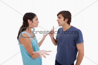 Angry couple arguing