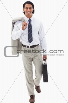 Portrait of a businessman going to work