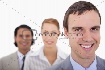 Smiling businesspartner lined up