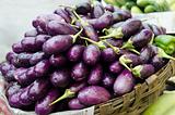 Eggplant purple on a market