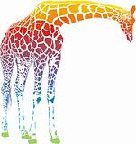 rainbow giraffe vector