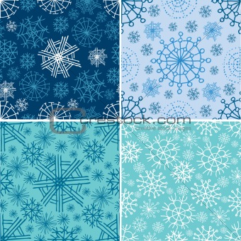 Vector set of seamless Christmas patterns