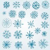 Set of vector snowflakes 