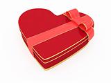 Isolated Valentines day gift box of heart shape