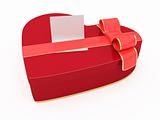 Isolated Valentines day gift box with blank card