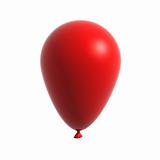 3d Red balloon isolated on white