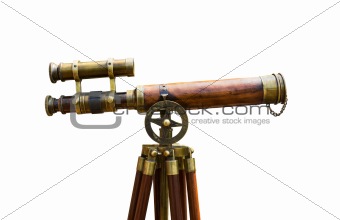 Antique brass telescope 