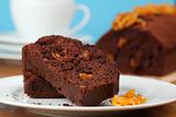 Chocolate cake with candied orange peel
