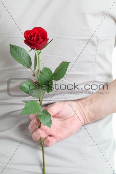 Man holding rose