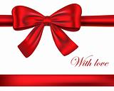 Red gift ribbons with bow