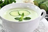 iced cucumber soup with garlic