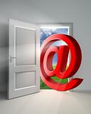 email symbol conceptual door