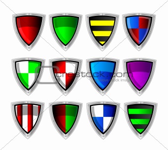 Vector set of colorful shields