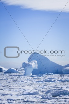 Icebergs and sea ice