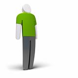 simple 3d character standing over white