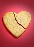 Gingerbread cookie in the shape of a broken heart 