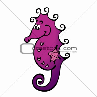 Sweet vector purple seahorse