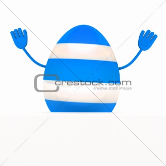 blue easter egg wave hands