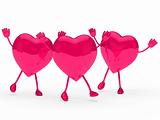 glossy pink valentine hearts wave