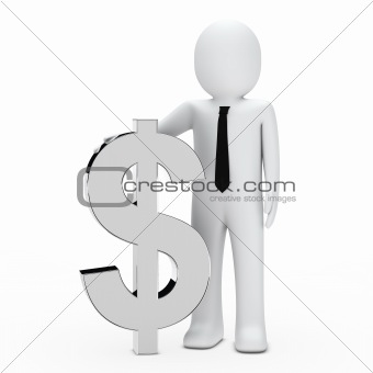 Businessman hold dollar