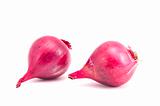 Pair red onion healthy nutrition isolated white 