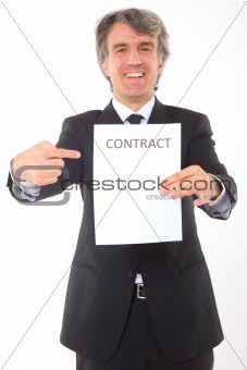 businessman with contract