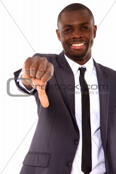 businessman with thumb down