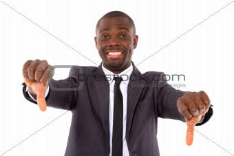 businessman with thumbs down
