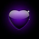 Purple glass heart on black