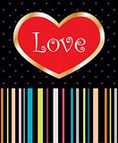 Love Heart Striped Background